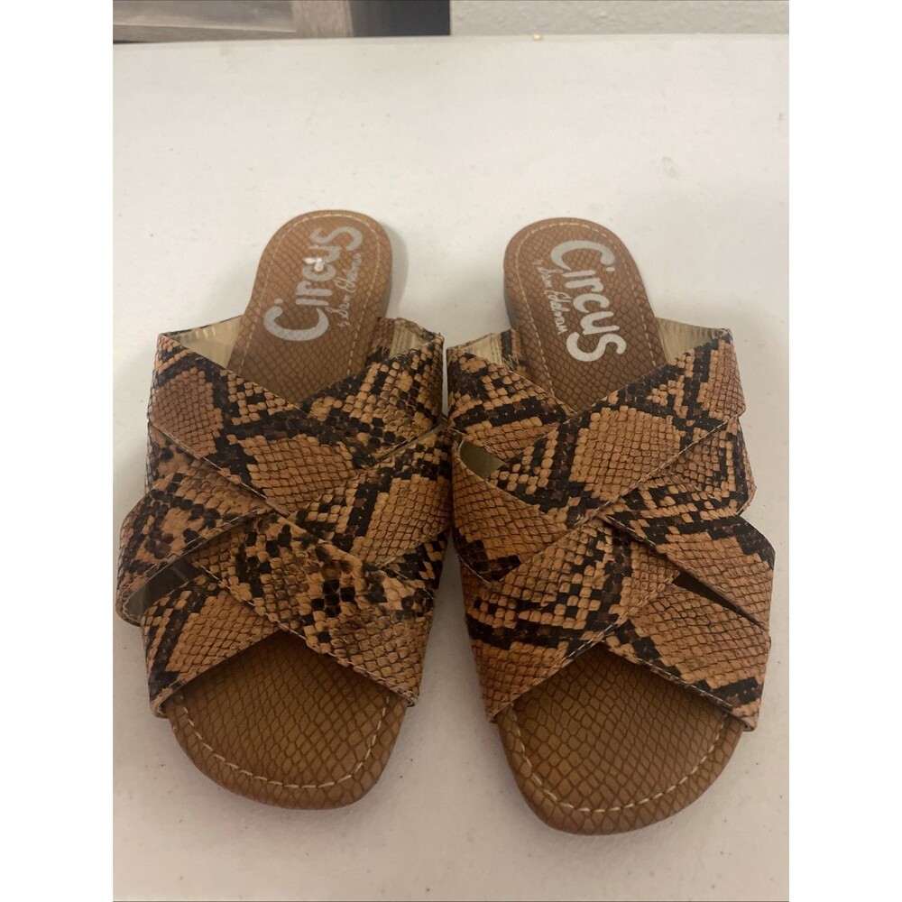 Sam Edelman Womens Bunett Slide Sandals Shoes Size 8M Snake Reptile